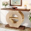 Hommoo 39.3-Inch Wood Console Table Shelves and Circle Base - 4 of 4
