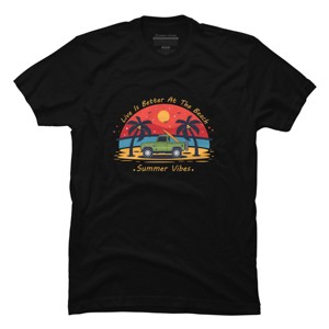Men's Design By Humans Retro Live Is Better At The Beach By Typestock T-Shirt - 1 of 2