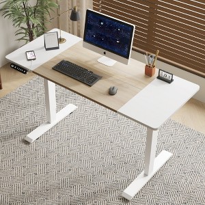 QingMoon Electric Standing Desk, Adjustable Height Stand up Desk, Modern Computer Table with USB Charging Port and Memory Presets for Home Office - 1 of 4