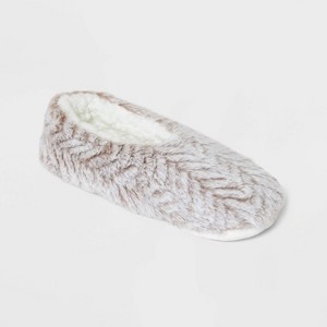 Women's Faux Fur Cozy Pull-On Slipper Socks with Grippers - Auden™ - 1 of 4