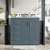 36'' Bathroom Vanity with Ceramic Sink Combo,Freestanding Vanity Set with Storage,3 Drawers and Soft Closing Doors - The Pop Home - 3 of 4
