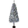 7Ft Artificial Christmas Tree Prelit, Snow Flocked Xmas Tree with 688 PE Branch Tips, 230 Colorful Lights, Metal Stand, Full & Realistic Appearance - 2 of 4