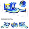 JANSNO 8 in 1 Inflatable Slide Water Park Trampoline Bouncing House with Dolphin Sprinkler & Target Games & Water Gun & Basketball - 4 of 4