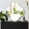 Beautyolove 32 in. W x 32 in. H Scalloped Silver Aluminum Alloy Framed Wall Mirror Quatrefoil Decorative Wall Mirror - 3 of 4