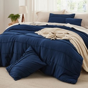 Bedsure Pinch Pleat Comforter Set,Textured Bedding with Elegant Pintuck Design, Soft and Lightweight - 1 of 4