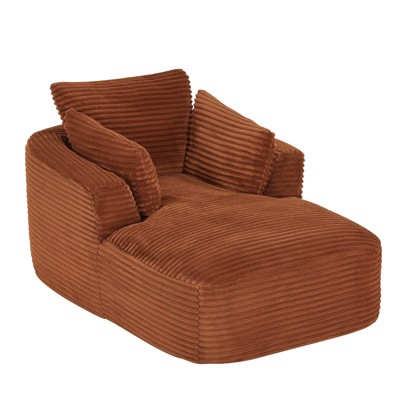 Single Full-compressed Sofa, Ultra Soft Coarse Grain Corduroy Recliner, Sleeper Couch with Seat Cushion with Spring Wrap, No Assembly