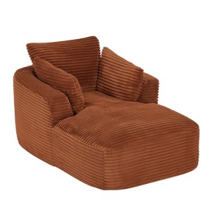 Single Full-compressed Sofa, Ultra Soft Coarse Grain Corduroy Recliner, Sleeper Couch with Seat Cushion with Spring Wrap, No Assembly - 1 of 4