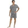 ADR Mens Satin Pajamas, Short V-Neck Pj Set - 3 of 3