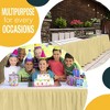 Crown Display 6 pack Disposable Plastic Tableskirts - 29" x 14 Ft ruffled Table Skirt with Adhesive Strip - 6 Count - 2 of 4