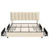 VECELO Velvet Upholstered Platform Bed Frame with Storage Drawers, Adjustable Headboard, No Box Spring Needed, Modern Storage Bed Frame for Bedroom - 3 of 4