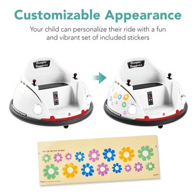 White 6V Kids Ride-On Bumper Car with Remote Control