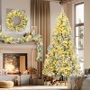 6FT Pre-Lit Aspen Fir Artificial Christmas Tree Set with Wreath & Garland, Xmas Tree with Multi-Color LED Lights - Maison Boucle - 2 of 4