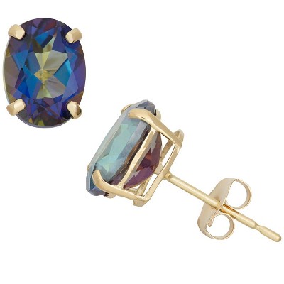 mystic blue topaz-yellow gold