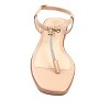 bebe Women's T-Strap Sandals - Flat Thong Sandals with Rhinestone Detail and Logo Charm - 4 of 4