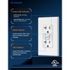 ELEGRP GFCI Outlet Self-Test, 20 Amp 125V Weather Resistant Duplex wall outlet, Wall Plate included, UL Listed, Matte White 3PC - 3 of 4