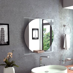 PAGED Stylish Bathroom Mirror, LED Vanity Mirror, Dimmable Anti-Fog Makeup Mirror with Gunmetal Gray Frame for Bathroom - 1 of 4