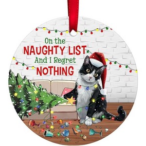 Lomsoe Christmas Cat Ceramic Ornament Funny Hanging Xmas Tree Decoration Cat Lovers Gift Holiday Home Decor Gift Christmas Decor Christmas Gift - 1 of 4