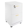 Lavish Home Rolling File Cabinet with Lock - 2 Drawer File Cabinet for Under Desk Storage - 2 of 4