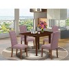 5-Piece Mahogany Finish Solid Wood Top - Dining Room Set - Seats 4 - 2 of 4