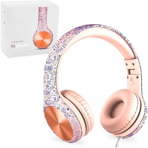 LiLGadgets Connect+ Pro Kids Headphones with Mic, SharePort Technology, Volume Limit 93db Wired Inline 3.5mm Jack- Girl Power - 1 of 4