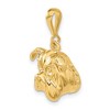 Black Bow Jewelry 14k Yellow Gold Bulldog Head Pendant, 15mm - 4 of 4