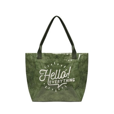 MaseiKar Eco Chic Kraft Paper Tote Bag with Reinforced PVC Coating Stylish Durable Shoulder Bag for Women Fashionable Everyday Essential