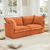 Modern 2-Seater Chenille Sofa, Slipcovered Deep Seat Couch with Removable Covers with 300lb Capacity, Convertible for Small Spaces - 2 of 4