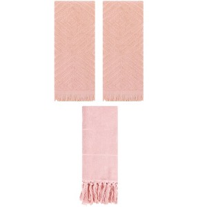 REGALWOVEN 3 Packs Cotton Soft and Absorbent Bathroom Turkish Hand Towels with tassel - 1 of 4
