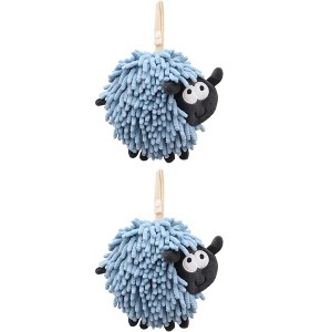 REGALWOVEN Cute Sheep Shape Chenille Soft Absorbent Hand Towels 2 Pcs - 1 of 4