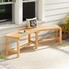 Tangkula Patio Curved Bench for 2-3 People Outdoor Loveseat for Backyard Garden - 2 of 4