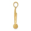 Black Bow Jewelry 14k Yellow Gold 3D Golf Clubs and Ball Pendant - 2 of 4