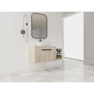 NicBex Floating Bathroom Vanity with 4 Styles Ceramic Basin,Bathroom Sink Vanity with Soft Close Doors,Bathroom Sink Cabinet for Bathroom,Oak - 1 of 4