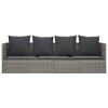 Outdoor Lounge Bed with Cushions Grey Poly Rattan - 3 of 4