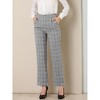 Allegra K Women's Plaid Elastic Waist Casual Work Office Long