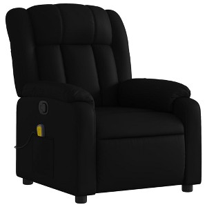 vidaXL Massage Recliner Chair Black Faux Leather Single - 1 of 4