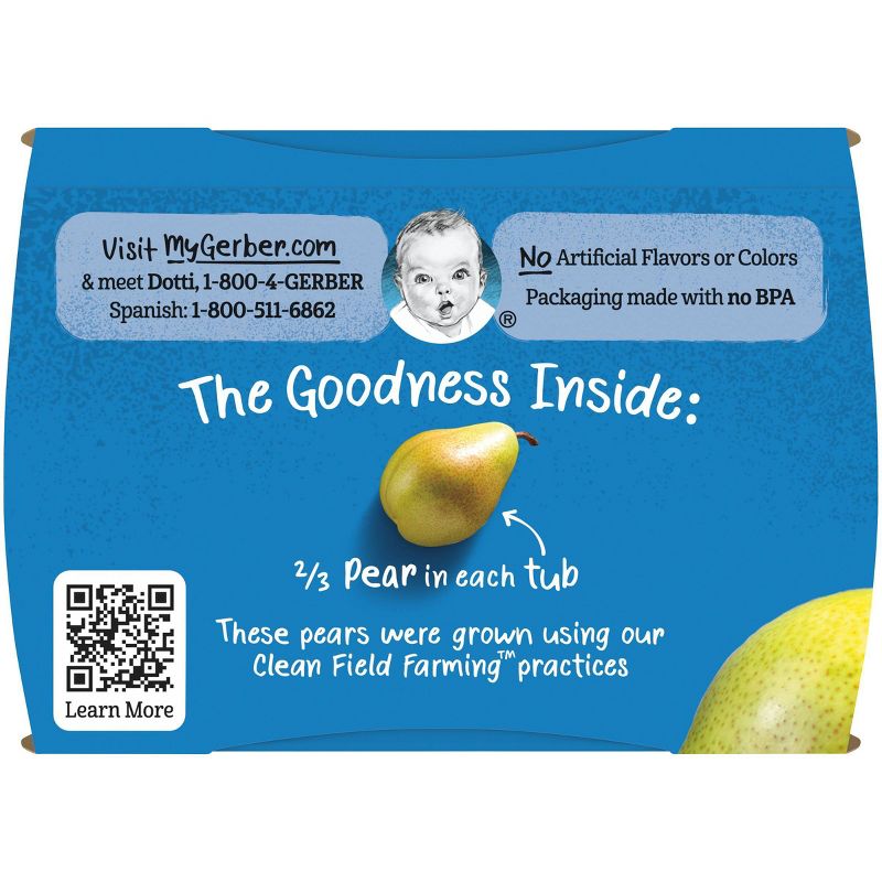 Gerber Sitter 2nd Foods Pear Baby Meals Tubs - 2ct/4oz Each, 6 of 8