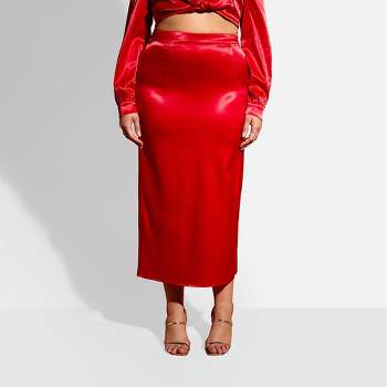 Rebdolls Women's Frankie Satin Midi Slip Skirt