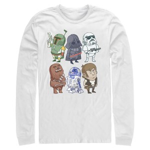 Mens Star Wars Cartoon Crew Long Sleeve Shirt - 1 of 4
