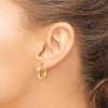 Black Bow Jewelry 3.5mm x 16mm (5/8 Inch) Polished 14k Yellow Gold Domed Round Tube Hoops - 3 of 4