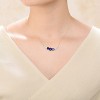 Guili Sterling Silver Necklace with Gold-Plated CZ Bar in Red, Blue, or Green—A Rich, Colorful Statement for Any Outfit. - 2 of 2
