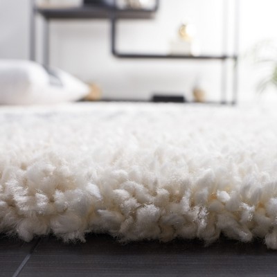 Fontana Ivory and Grey Rectangular Shag Area Rug