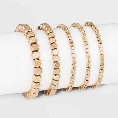 Metal Multi-strand Bracelet Set 5pc - Universal Thread™ Gold : Target