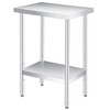 Stainless Steel Table, 2 Tier Small Commercial Kitchen Prep Table , Adjustable Storage Shelf, Glooves & Dishcloth, for Home Restaurant Kitchen - 4 of 4