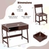 Safstar Kids Desk and Chair Set with Storage Drawer and Hutch, Student Writing Desk Set - 2 of 4