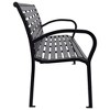 vidaXL Patio Bench, Black 45.7" Steel and WPC - 4 of 4