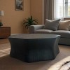 35.4" Modern Petal Coffee Table with Sculptural Base, Low Round Fiberglass Top for Living Room or Lounge -3irtyhousy - 3 of 4