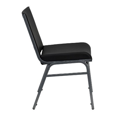 Heavy Duty Black Vinyl Metal Stackable Side Chair