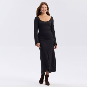 Women's Ribbed Flare Midi Dress - A New Day™ - 1 of 3