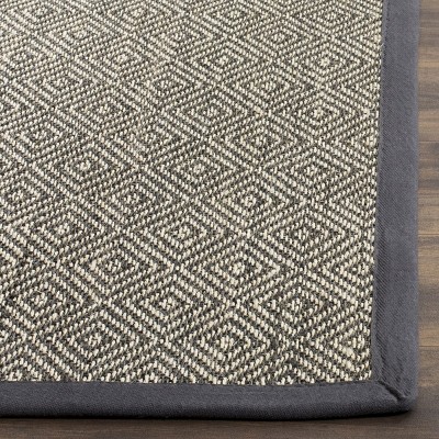 Natural Dark Grey Hand-Knotted Rectangular Jute Rug 4' x 6'