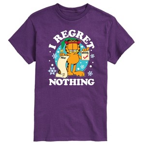 Men's - Garfield - I Regret Nothing Naughty List Christmas Short Sleeve Graphic T-Shirt - 1 of 3
